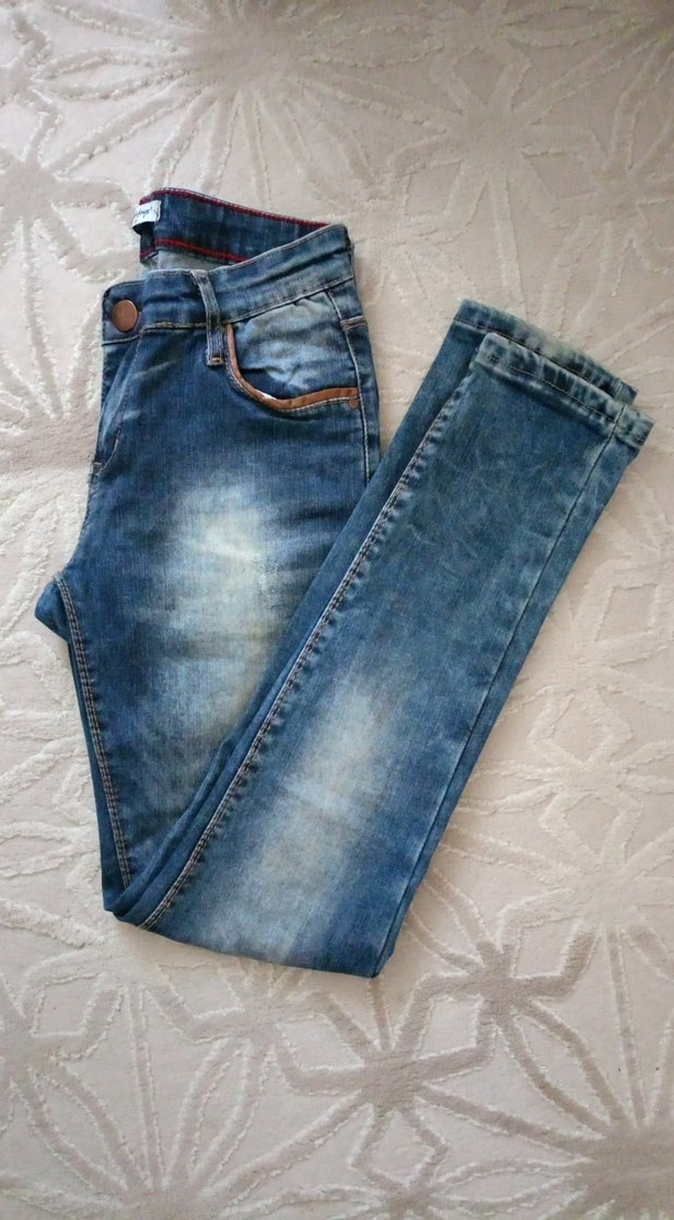 Lacivert Beli Yüksek Skinny Denim Pantolon - Görsel 2