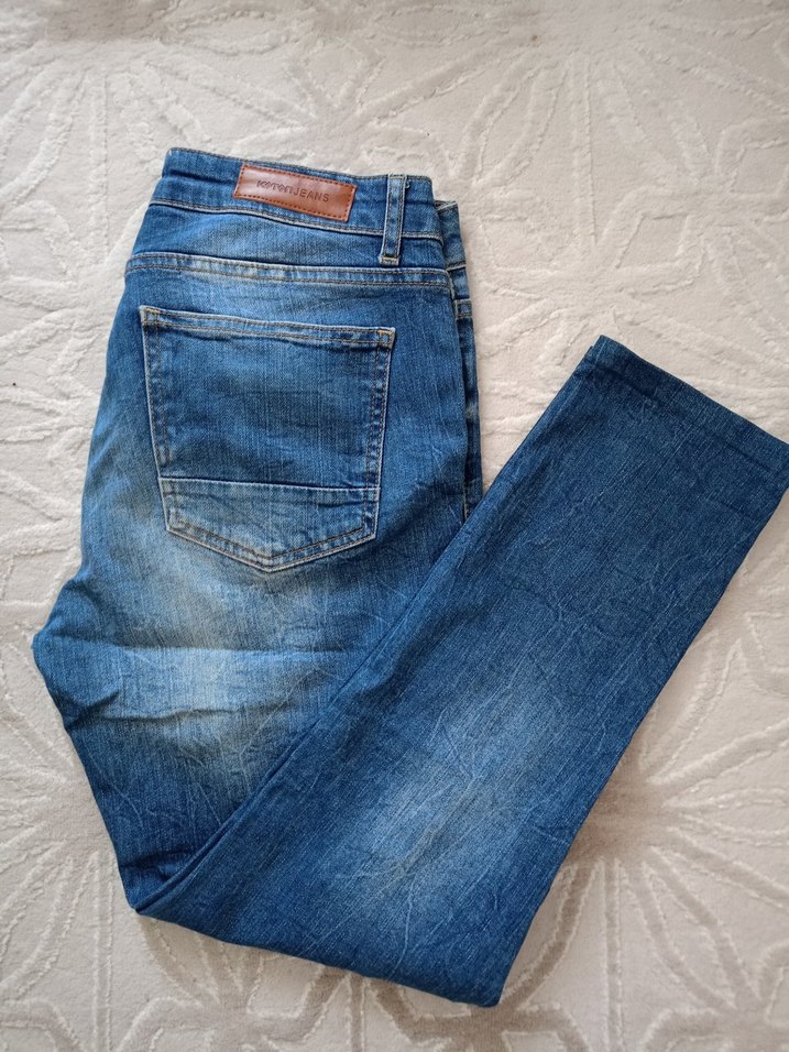 Kadın Mavi Normal Kesim Denim Pantolon - Görsel 2