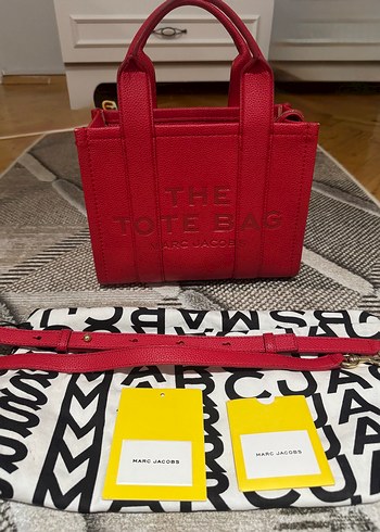 Kırmızı Deri Marc Jacobs Tote Çanta