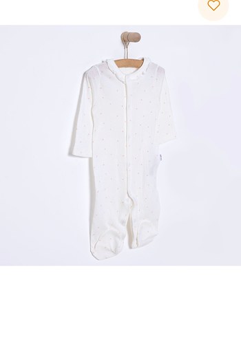 Bebek Kız Beyaz Bağlama Desenli Tulum bebetto marka - Görsel 2