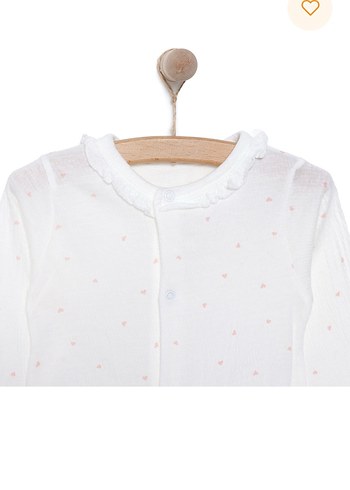 Bebek Kız Beyaz Bağlama Desenli Tulum bebetto marka - Görsel 3