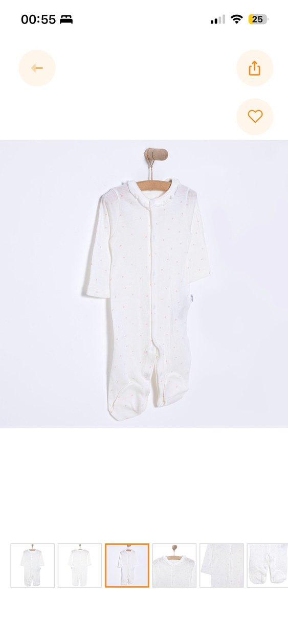 Bebek Kız Beyaz Bağlama Desenli Tulum bebetto marka - Görsel 2