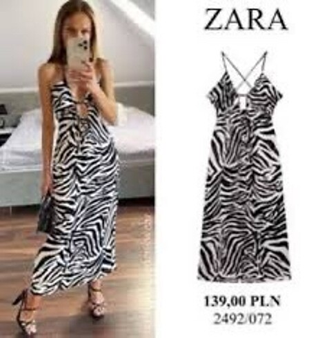 Zara saten elbise