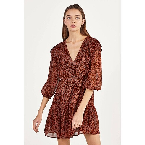 Bershka leopar elbise