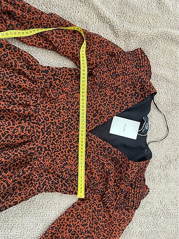 xs Beden kahverengi Renk Bershka leopar elbise