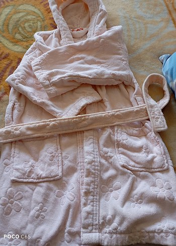 Pembe Nakışlı Kız Çocuk Bornozu - Özdilek - Görsel 3