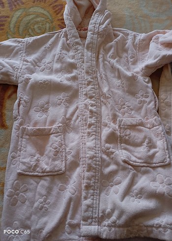 Pembe Nakışlı Kız Çocuk Bornozu - Özdilek - Görsel 4