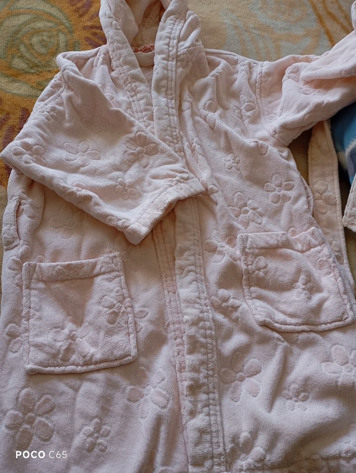 Pembe Nakışlı Kız Çocuk Bornozu - Özdilek - Görsel 2