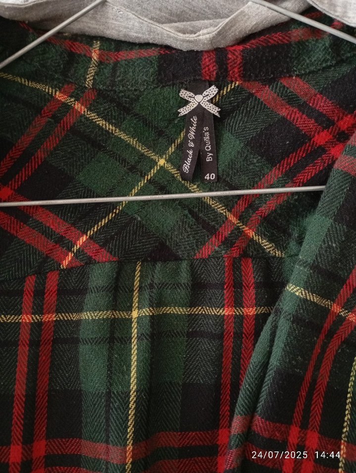 Düğmeli Çok Renkli Ekose Kapüşonlu Gömlek - Görsel 3