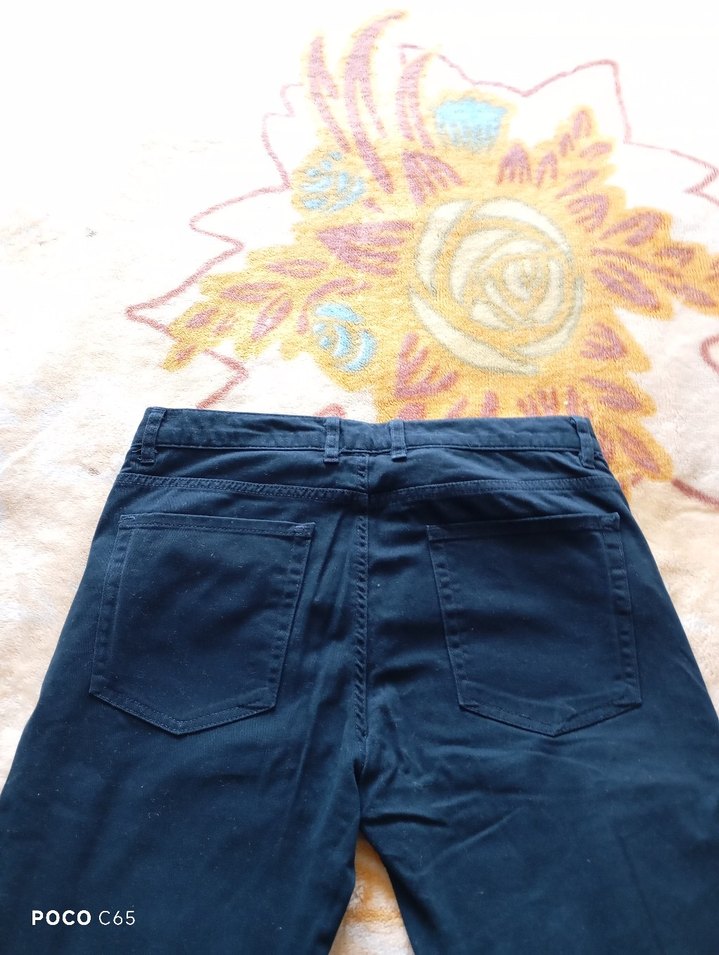 Erkek Koyu Mavi Kemerli Denim Pantolon - Görsel 4