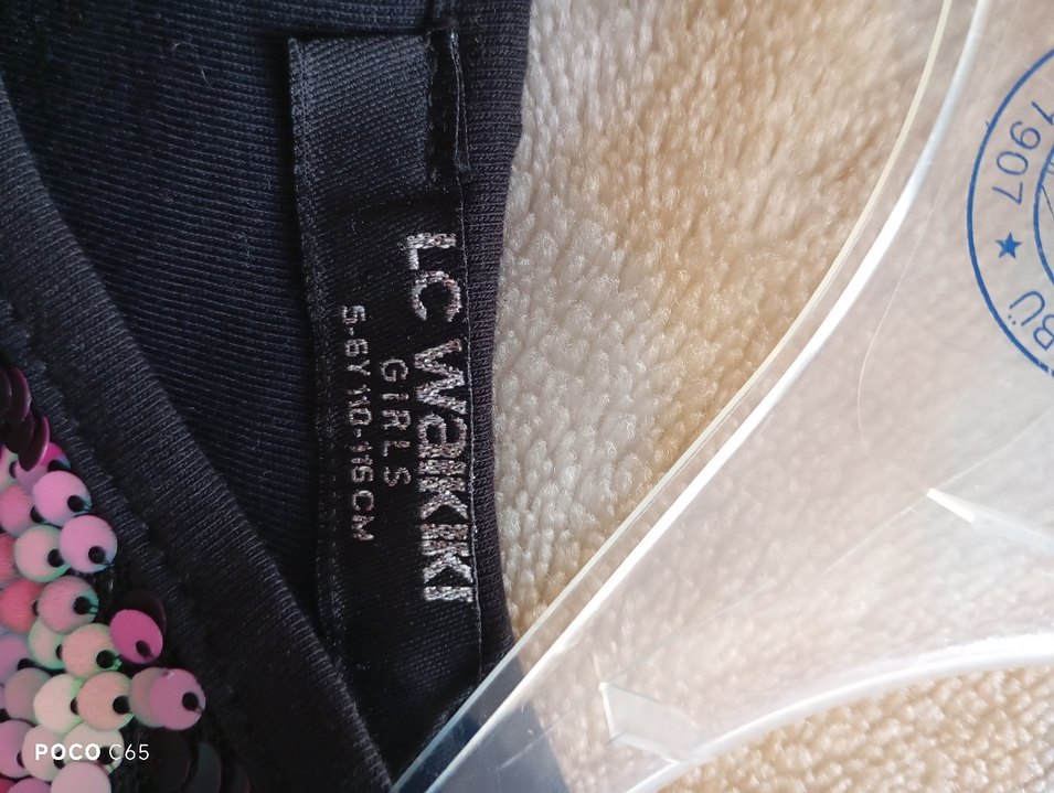 Kız Çocuk Parlak Payetli Pembe Elbise - Görsel 4