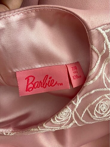 8 Yaş Beden Barbie Çiçekli Pembe Elbise