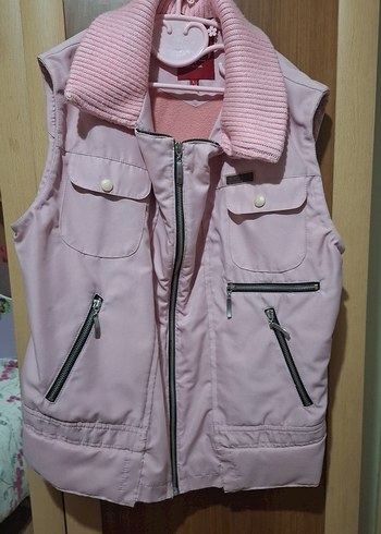 Pembe Fermuarlı Kadın Yelek