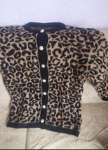 Leopar peluş ceket 