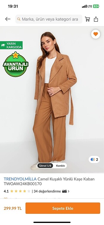 Kaşe kaban Trendyolmilla