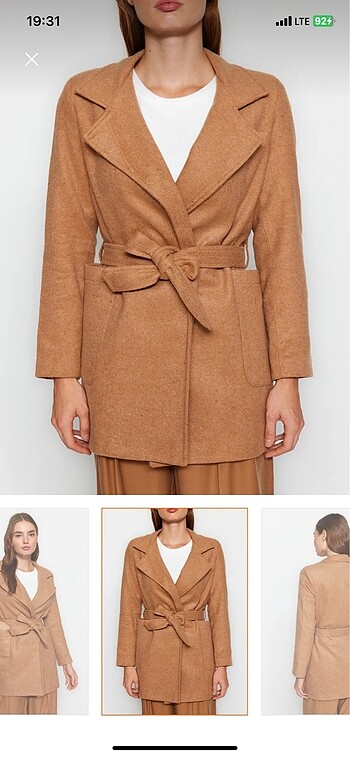 m Beden camel Renk Kaşe kaban Trendyolmilla