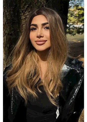 Kahverengi Ve Sarı Ombreli Dalgalı Peruk - Görsel 2