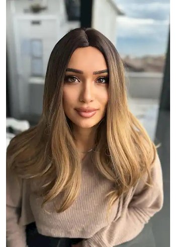 Kahverengi Ve Sarı Ombreli Dalgalı Peruk - Görsel 5