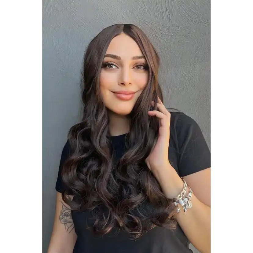 Kahverengi Dalgalı Peruk - Görsel 3