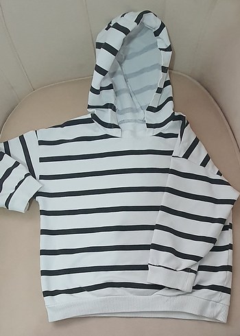 Lc waikiki erkek Çocuk Kapüşonlu Çizgili Sweatshirt - Görsel 2