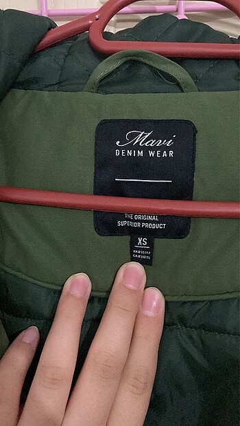 xs Beden Mavi yeşil parka