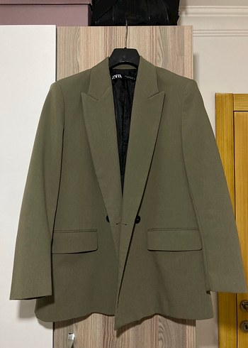 Zara Kadin Haki Dugmeli Ofis Blazer Ceket