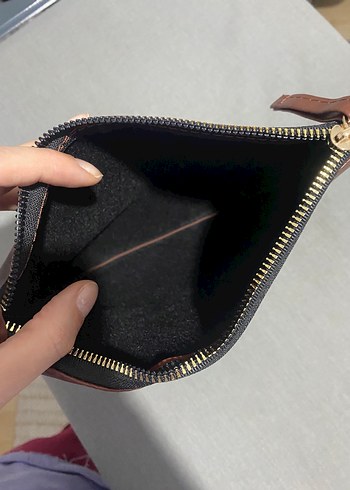 Deri Fermuarlı El Çantası makyaj çantası - Görsel 3