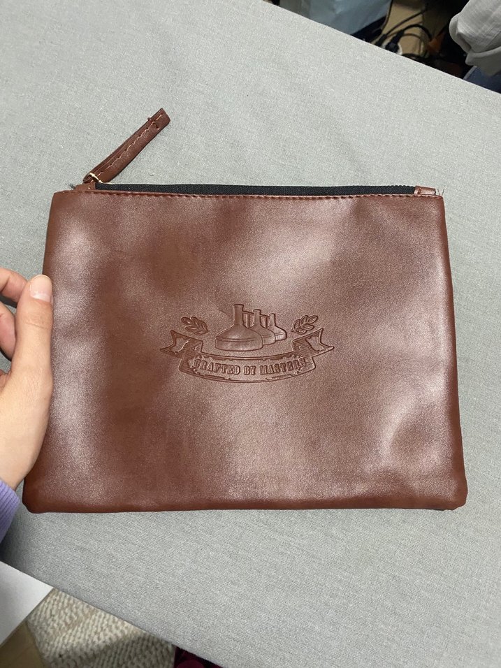 Deri Fermuarlı El Çantası makyaj çantası - Görsel 2