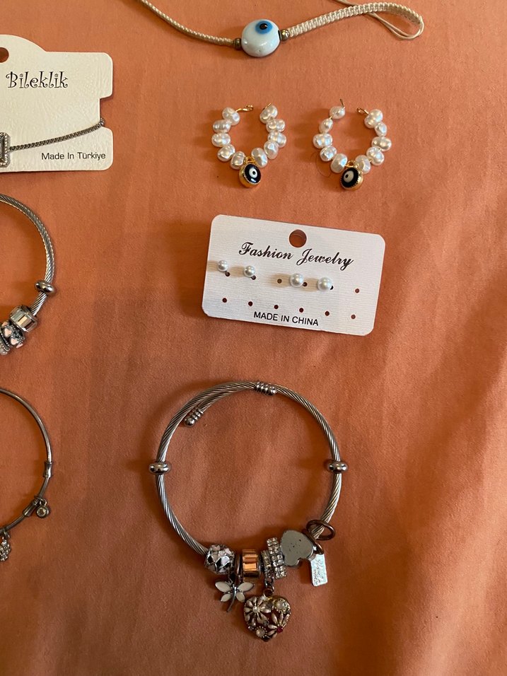 Boncuklu ve İşlemeli Bileklik Takı Seti - Görsel 3