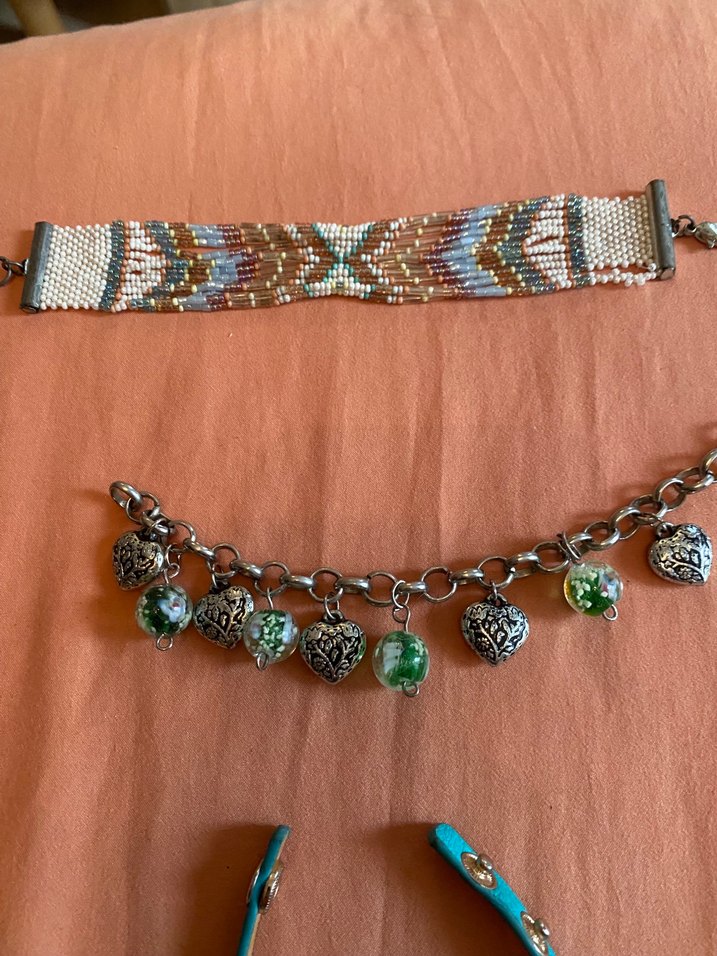 Turkuaz yeşil İşlemeli Bohem Boncuklu Takı Seti - Görsel 3
