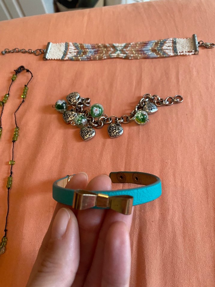 Turkuaz yeşil İşlemeli Bohem Boncuklu Takı Seti - Görsel 2
