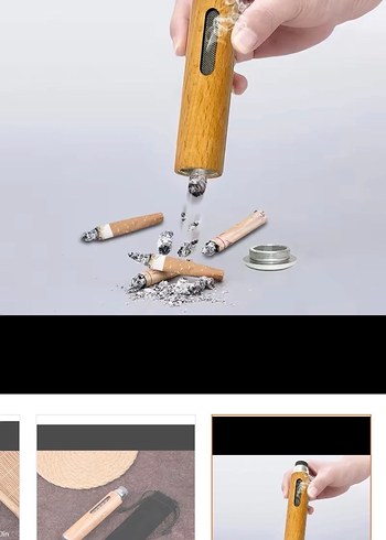 Bej Renkli Ahşap Görünümlü sigara küllüğü - Görsel 3