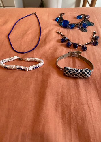 Bohem Tarzı Mavi Boncuklu Takı Seti - Görsel 2