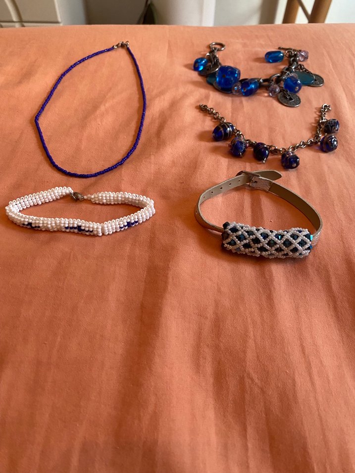 Bohem Tarzı Mavi Boncuklu Takı Seti - Görsel 2