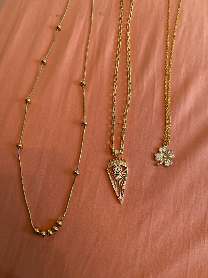 Zincir Uzun Altın Gold takı seti - Görsel 2