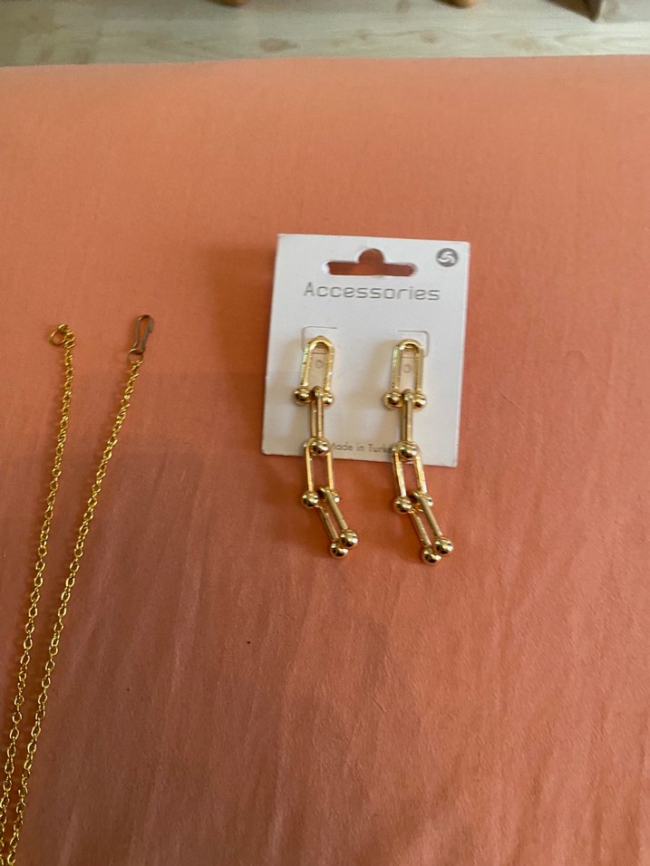 Zincir Uzun Altın Gold takı seti - Görsel 3