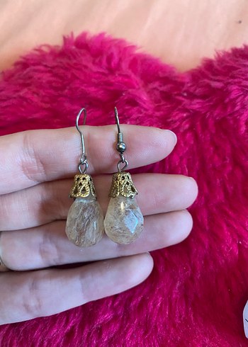 Doğal taş kolye ucu be küpe - Görsel 3