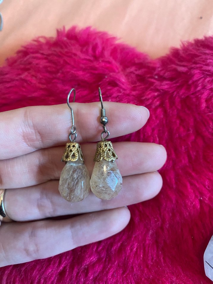 Doğal taş kolye ucu be küpe - Görsel 3