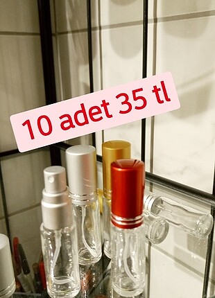 10 adet fiyatıdır. 5 ml spreyli cam parfüm şişeleri