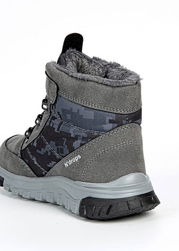 33 Beden gri Renk Gri Kamuflaj Erkek Çocuk Botu Velcro