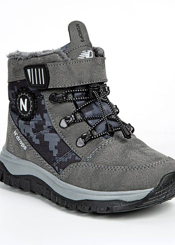 Gri Kamuflaj Erkek Çocuk Botu Velcro