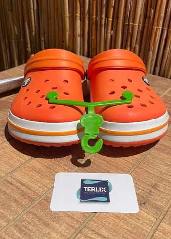 38 Beden turuncu Renk Crocs Turuncu Renkli Velcro Terlik