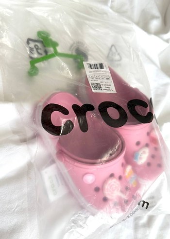 29 Beden pembe Renk Crocs çoçuk Pembe Bantlı Terlik