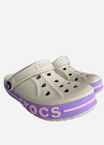 36 Beden mor Renk Crocs Mor Kadın Terlikler Velcro Detaylı