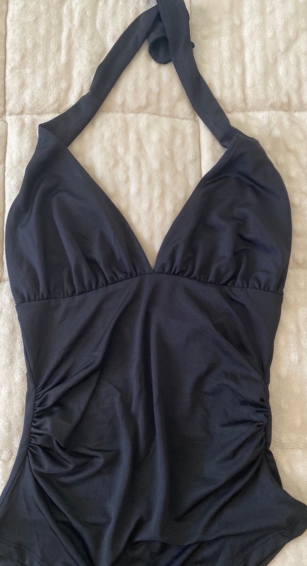 Siyah V Yaka Drapeli Kadın Büstiyer - Görsel 4