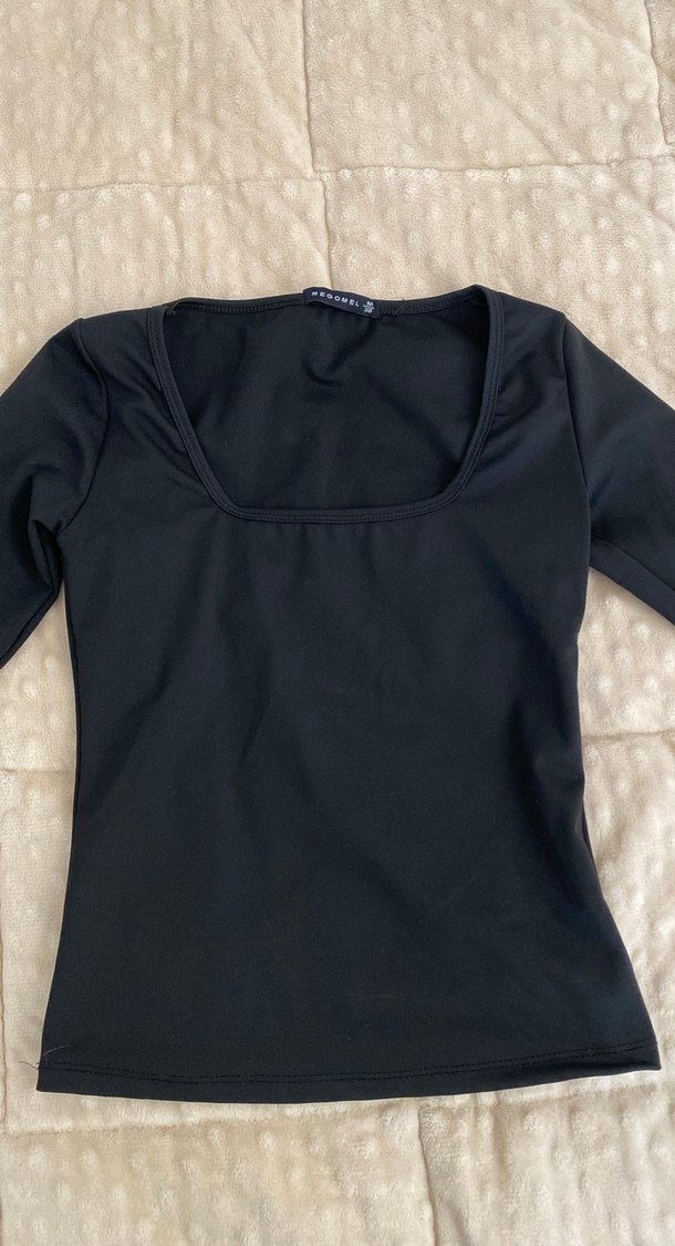 Siyah Kare yaka bluz - Görsel 4