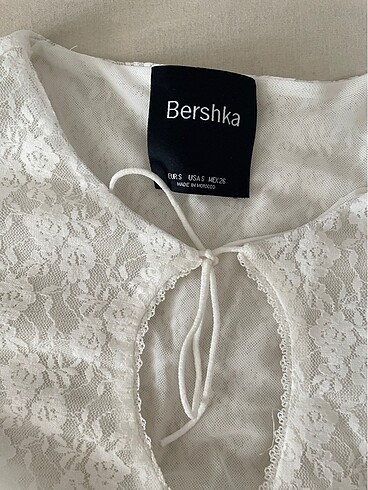 Bershka Kruvaze dantel beyaz BERSHKA üst