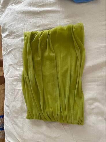 Zara fıstık yeşili tül crop