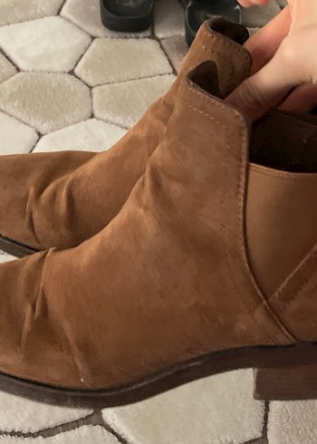 Stradivarius Kahverengi Süet Kadın Bot, Kalın Topuklu