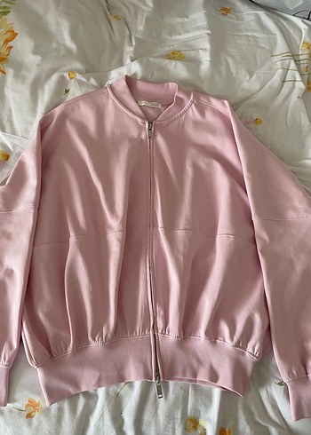 Zara Pembe İnterlok Bomber Ceket - Görsel 2